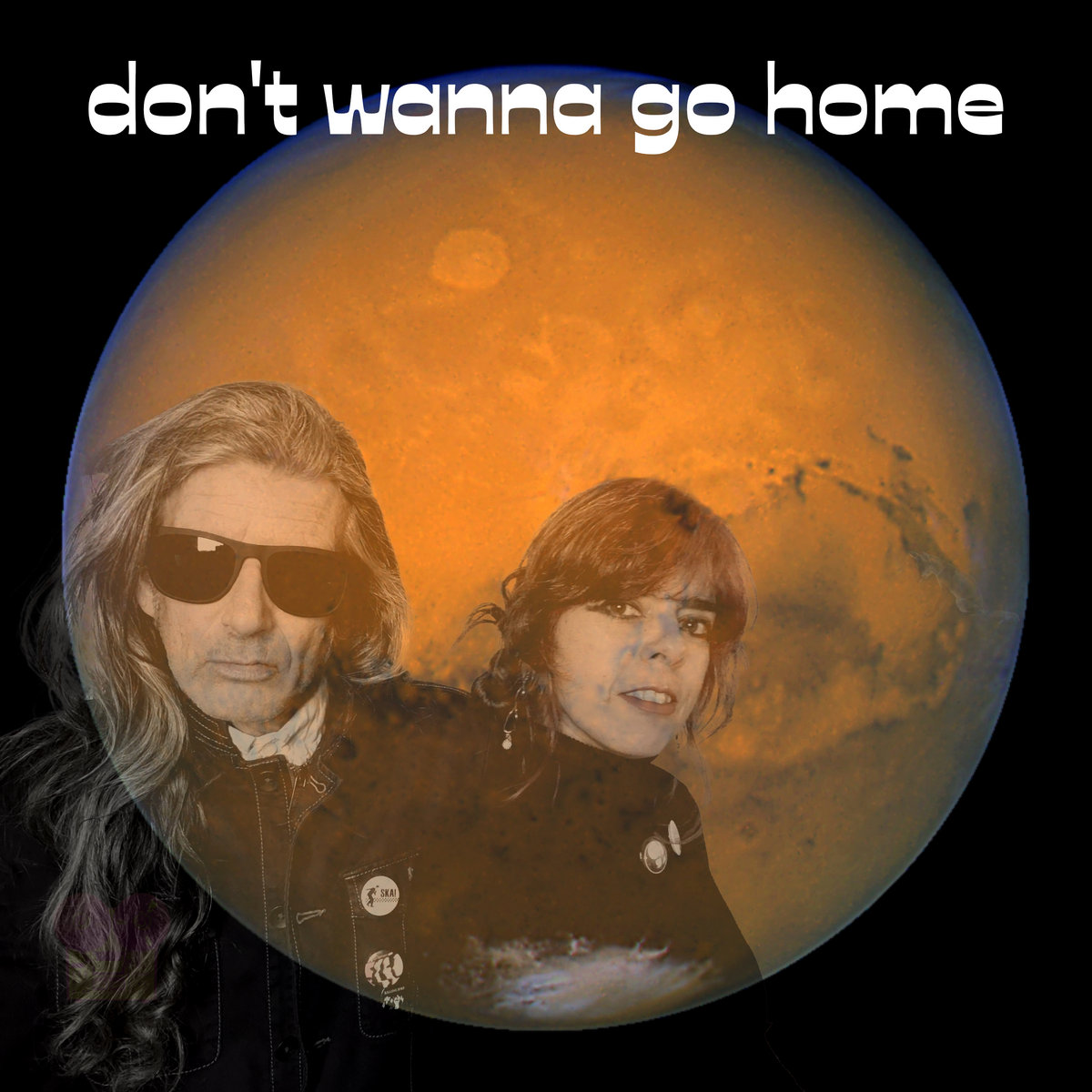 clara and craig in front of planet mars