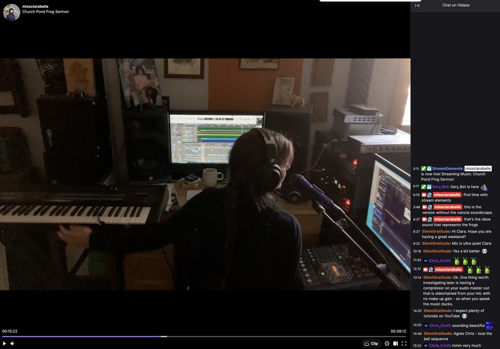 A picture of Clara's video on Twitch. 